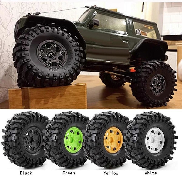 4 stk. dæk til 1/10 RC bil AXIAL SCX10 C biltilbehør grøn