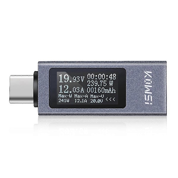 Typ-C Multifunktionell Digital Display Amperemeter Testare