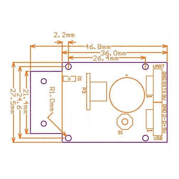 GM65 USB Kabelansluten Streckkodsläsare 1D 2D Streckkodsläsare
