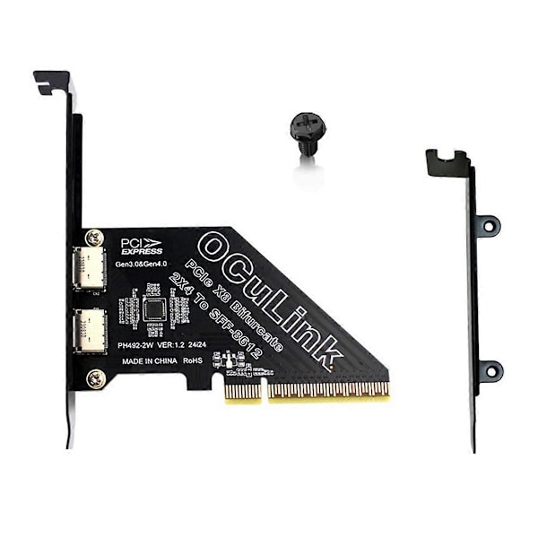 PCIe4.0 X8 till 2-portars SFF8611&8612 Oculink expansionskort