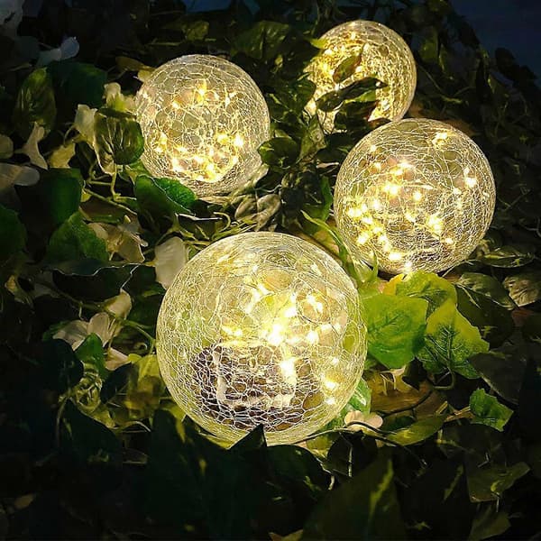 Solar Crackle Bottle Garten Bodenlampe - 12cm Varm 30 Lys