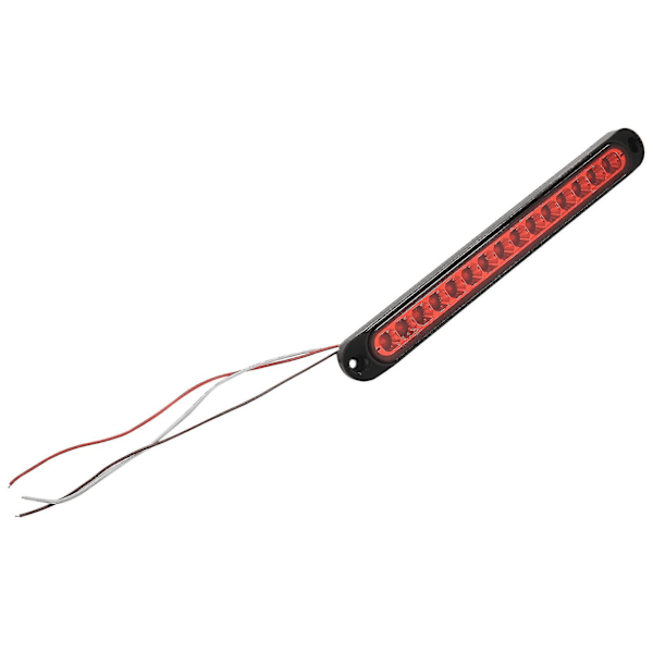 3x 10 Tum Förseglad Lastbil Husbil Släpvagn Ljusramp 15 Led Tredje Bromsljus Strip Röd