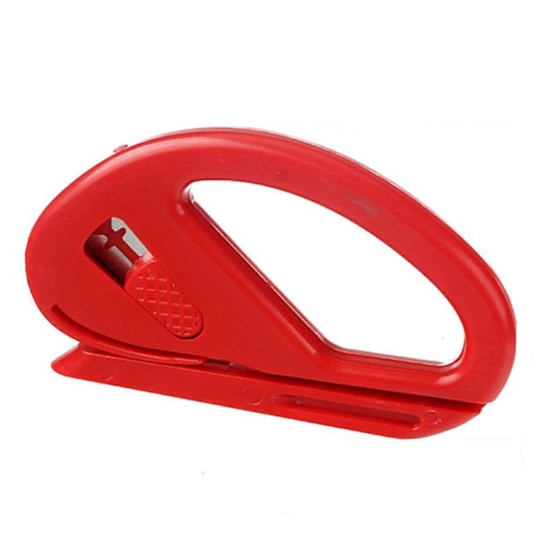 1/2 st Säkerhetsskärare Filmkniv Dold Klinga Omslagspapperstrimmer Enkel Glidande Förpackningspappersrulle Skärare Red 1pc