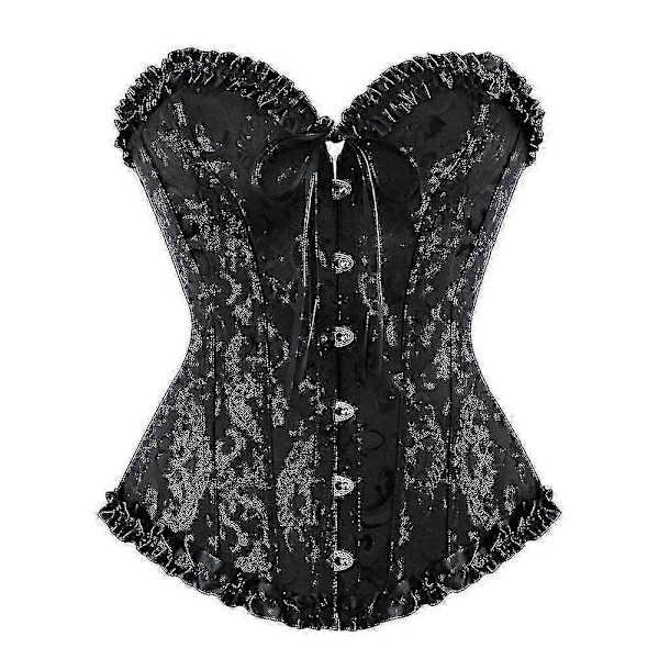 Seksikkäät korsettimekot naisille, plus-koko, ylitoppa burleski-korsetti ja minihame-setti, tutu-korsetti black XL