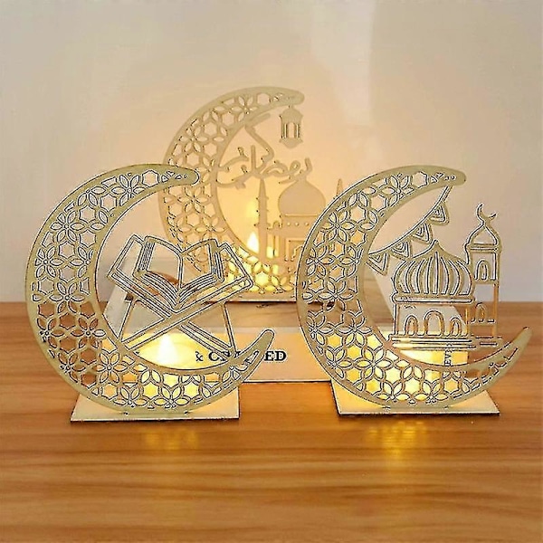 Eid Mubarak -riipus LED-valoilla kotiin, islamilainen Eid R Kareem -koriste Style 6