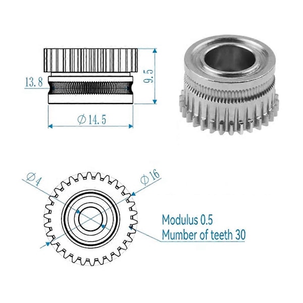 Dubbelväxlad Filamentdrivväxel för K1/K1C/Ender3 V3 Extruder Växel
