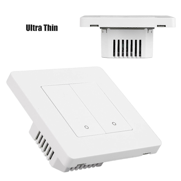 Smart Ljusbrytare för Zigbee 2 Grupper Timing Dimning Omvänd Dubbel Kontroll Smart Brytarpanel AC100240V Vit