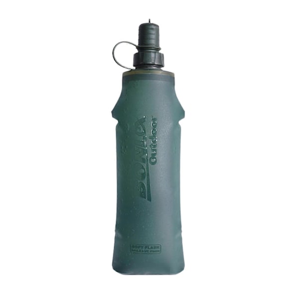 250/500ML Vikbara Vattenflaskor TPU Vattenpåse BPA-Fri Hopfällbar Flaska för Löpning Vandring Cykling Klättring Green 500ML