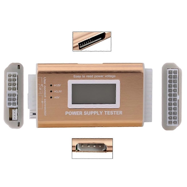 Digital LCD PC Strømforsyningstester 20/24 Pin 4 PSU til ATX BTX