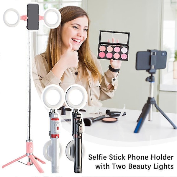 Bluetooth Selfie-tikku Kaukosäädin Puhelinpidike Jalustateline iPhone Universalille Black