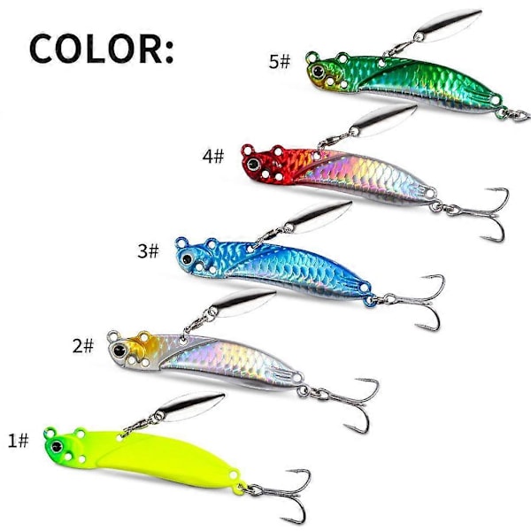 Fiskedrag Vibrationssked Hårda Beten Jigg Paljett Crankbait Wobbler Swimbait Fluorescent