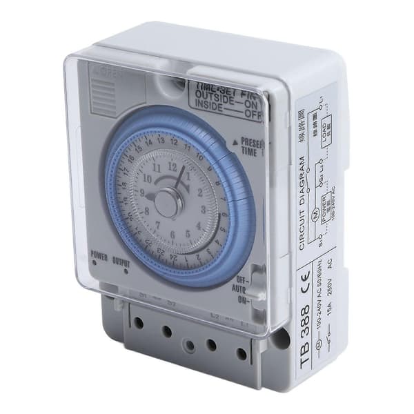 Timer Switch Mekanisk Timer Strömbrytare för Hushålls Tidskontroll Elektronisk Utrustningstillbehör 100V240V TB388