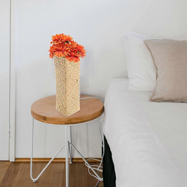 Blomsterarrangement Vase Stråvævede Blomster Vase Dekorativ Stråvase