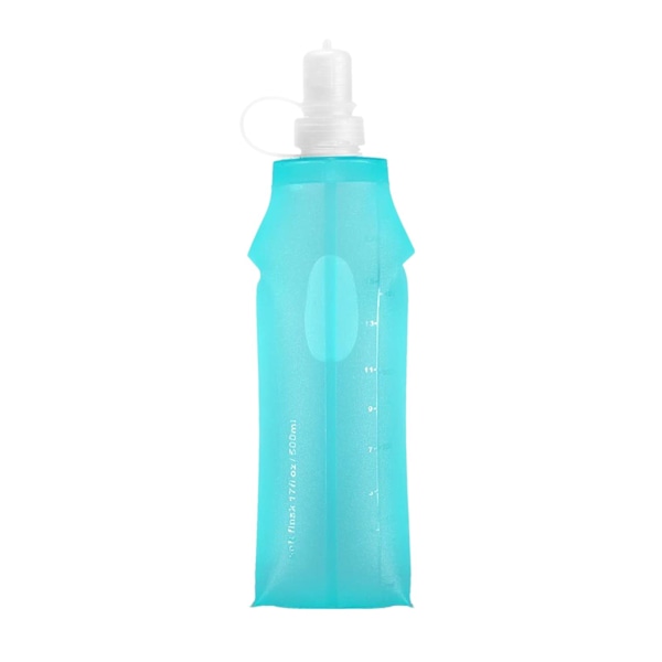 250/500ML Vikbara Vattenflaskor TPU Vattenpåse BPA-Fri Hopfällbar Flaska för Löpning Vandring Cykling Klättring Light Blue 500ML