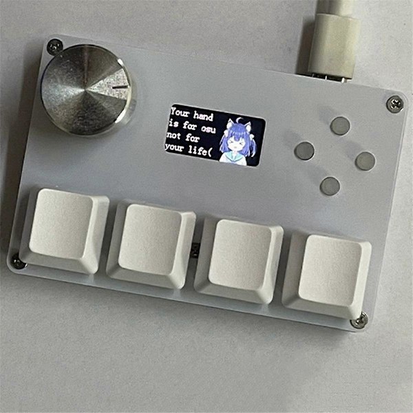 4 Key Mini O3C++ OSU Anpassat Gaming Tangentbord Vit