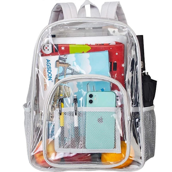 1 st Klar Ryggsäck, Kraftig Genomskinlig Ryggsäck Mode transparent PVC ryggsäck skolväska white