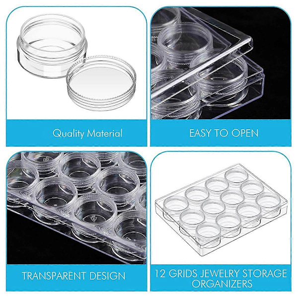 Pärlorganisator Pärlförvaringsbehållare Set (1,5 x 1,5 x 0,79 tum)