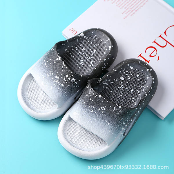 Global Hot Sale Nya Sommar Gradient Färg Barntofflor black 40/41