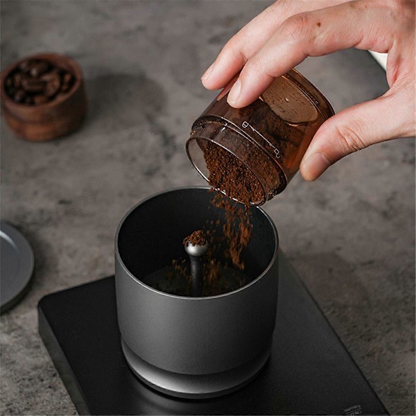 58mm Kaffedoseringskopp Aluminiumlegering Espresso Doseringstratt Svart