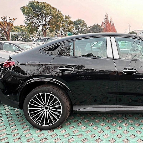 Bil Bakre Triangulära Fönsterjalusier Persienner Skydd Trim för GLC Coupe C254 2024+ Glansigt Svart