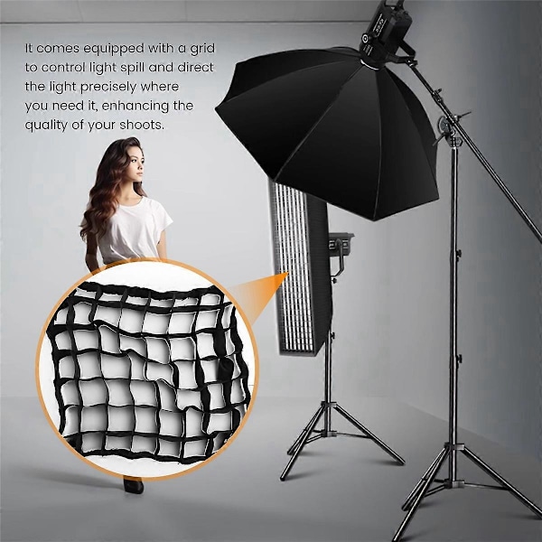 Vikbar Softbox Diffuser med Grid & Bärväska