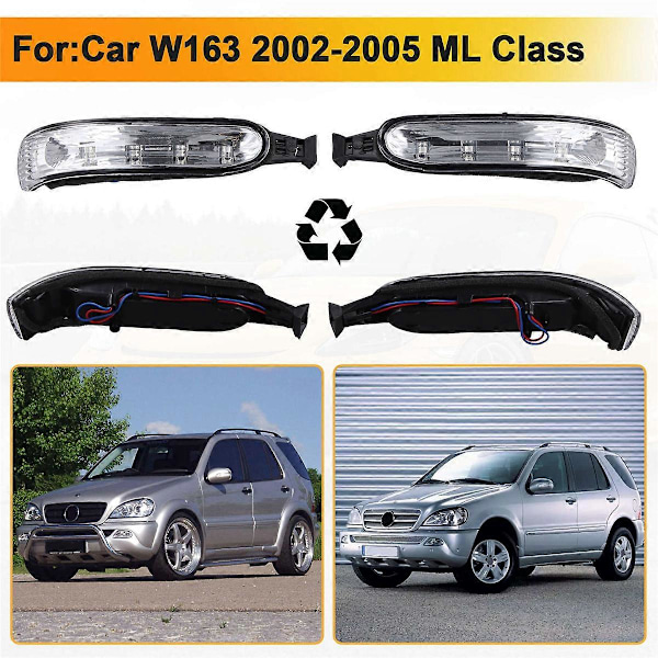 Vänster och Höger Sidospegel Indikator LED Blinkers 1638200521 1638200621 för W163 2002-2005 ML Klass