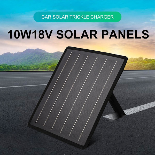 Solpanel 10W18V Underhållsladdare för Bilbatteri Solbatteri Underhållare Bil Lastbil Båt RV Motor