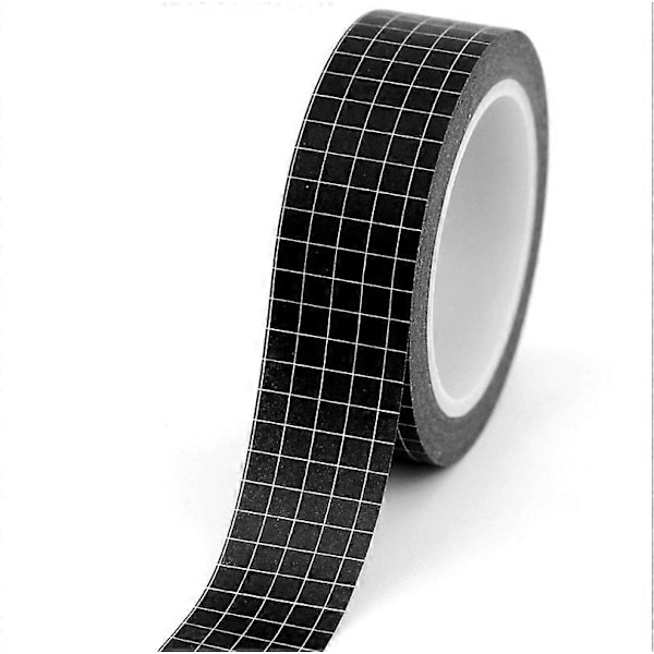 10 rullar rutigt washi-tejp set självhäftande papper maskeringstejper bredd klibbig papperstejp för DIY scrapbooking hantverk dekor etiketter konst bokdesign