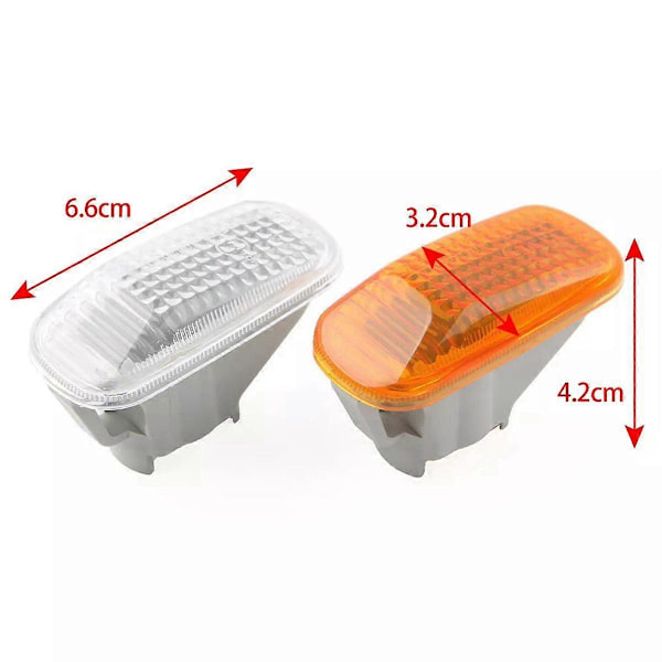 2 ST Bil Sidomarkering Blinkers Lampa 34301-S5H-T02 Passar för 2002-2005 Transparent
