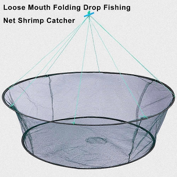 Lös Mun Fällbar Drop Fiske Nät Räkfångare Tank Gjutnät Fiske 80x60cm