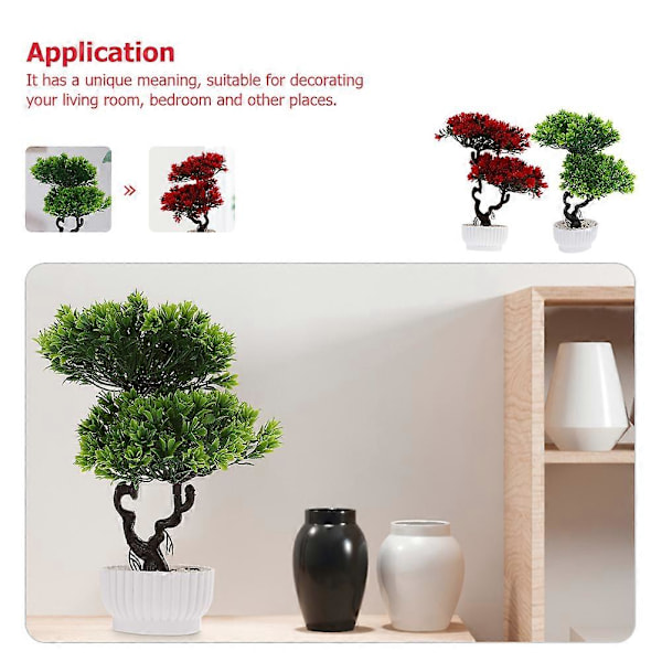 2 kpl Vieraanvarainen mänty puu ruukussa keinotekoinen kukka koristeet simulaatio bonsai koristeet