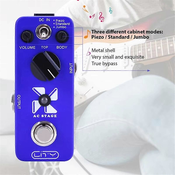 Gitarr Effekt Pedal Akustisk Simulering AC Stage Gitarr Effekt Pedal