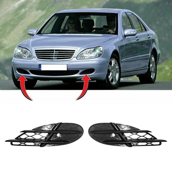 2208851623 för - MB S-Klass W220 2003 2004 2005 2006 Främre Stötfångare Nedre Sidogaller