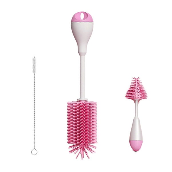 Silikone Flaskebørste Rengørings Vedhæftning, Pink