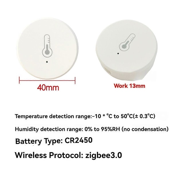Tuya Zigbee Temperatur- och Fuktighetssensor Röststyrning