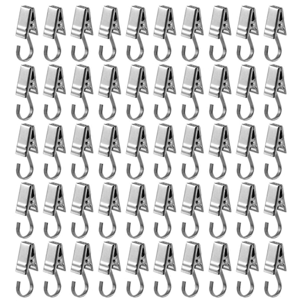 50 st Rostfria Krokar Clip Ringar Metall för Foton, DIY Hantverk