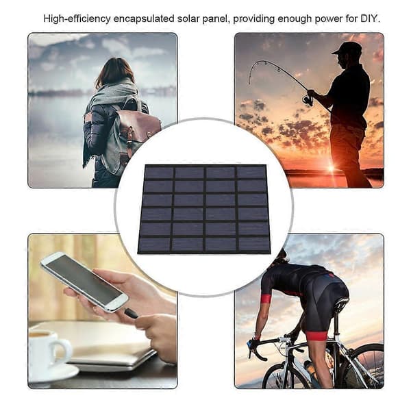 1.  5W 6V Mini Polysilisium Solcellepanel PET Laminert Brett DIY Batterilader for Utendørs