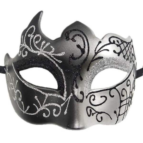 1-pack Pojkar Maskeradmasker Karnevalsfest Ögonbindlar Silver