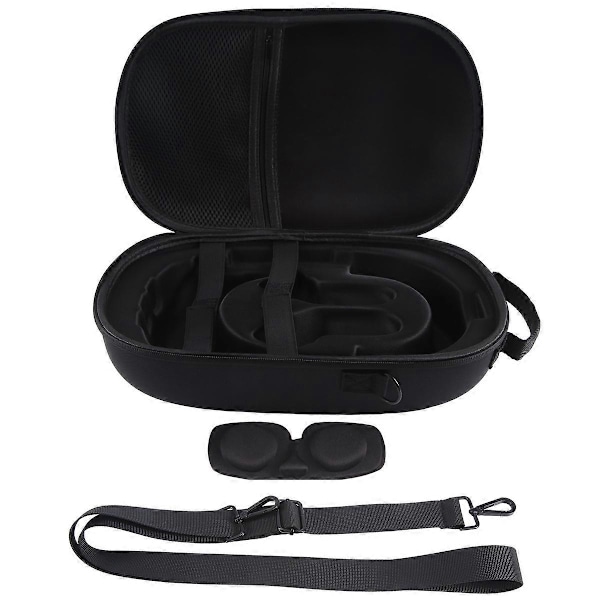 Säilytyslaukku + olkahihna Meta Quest3 VR -kuulokekotelolle, musta