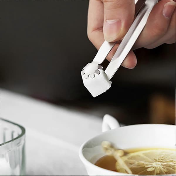 4 st Kaffegodis Mini Serveringstänger Rostfritt Stål Serveringstänger Sockerkubstänger Små Mattänger