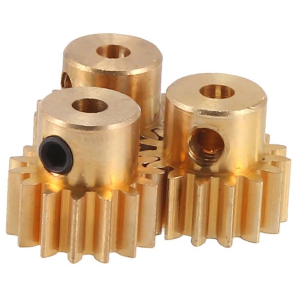 3ST 3,175 mm Axel Mässing Pinjong Motorväxel M0.8 för 1/10 1/8 RC, 15t