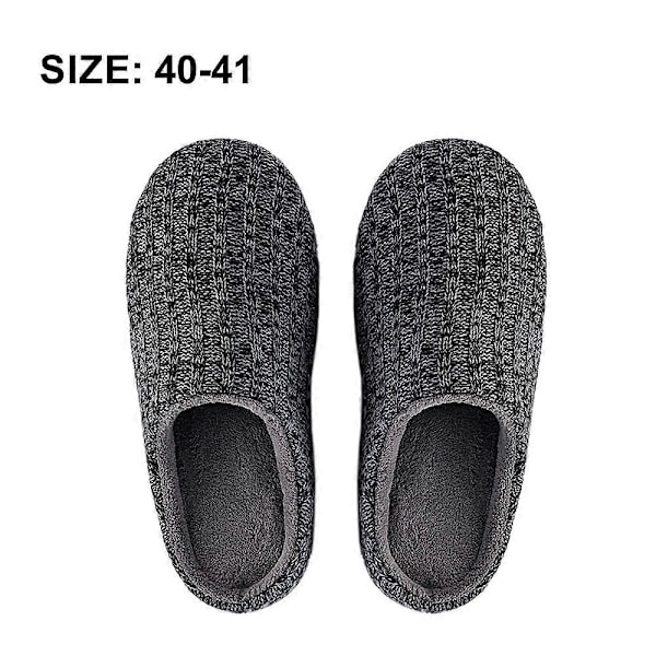 Innetofflor Memory Foam Slip-On Sovrum Bekväma Sommar Lätta Utomhusskor Med Gummisula-Grå-40-41