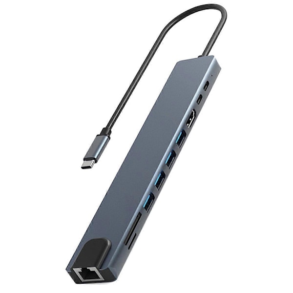 10 i 1 USB C HUB 4K30Hz Dockningsstation Typ C till HDTV