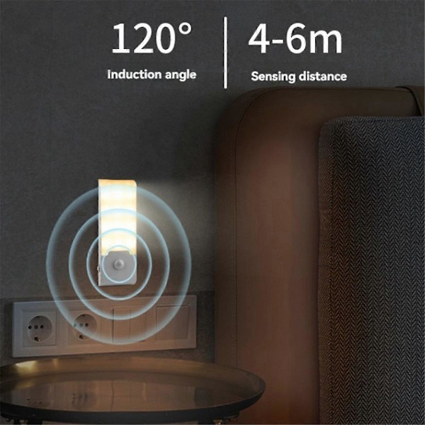 LED Induktionsnattlampa Trådlös Rörelsesensor Nattlampa A