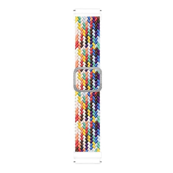 Urrem Elastisk Justerbar Nylon Flettet 20mm/22mm Armbånd Håndledsrem Udskiftning Kompatibel Samsung Rainbow Number 2 20 mm