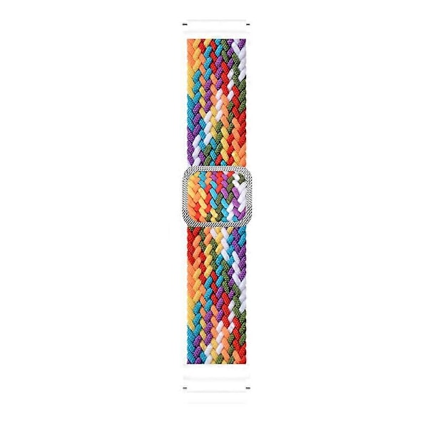 Urrem Elastisk Justerbar Nylon Flettet 20mm/22mm Armbånd Håndledsrem Udskiftning Kompatibel Samsung Rainbow 20 mm