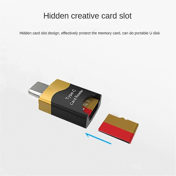 Mini Typ-C Kortläsare Mobil OTG Slot Plug and Play Flash Drive