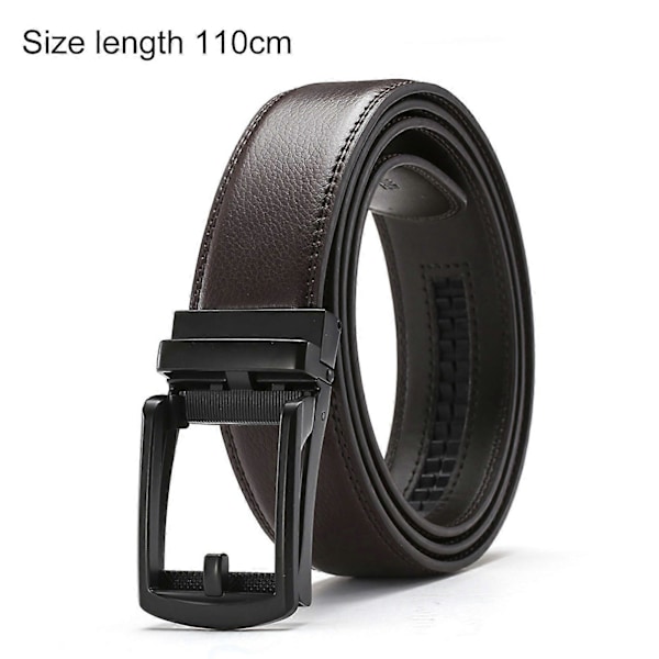 Herr Faux Läderbälte Mikro Automatiskt Spänne Spärrbälte Reptåligt Bälte Modeaccessoarer Brown 110cm