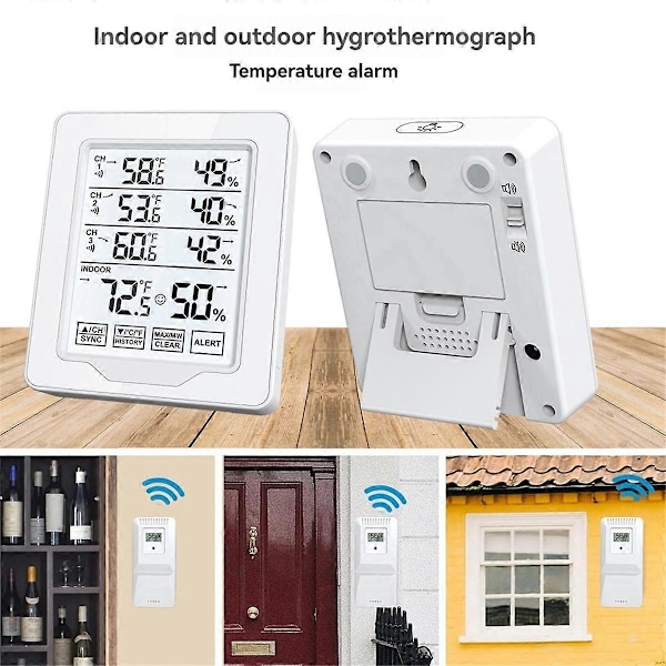 Digital Termometer & Hygrometer Inomhus Luftfuktighet med 3 Sensorer