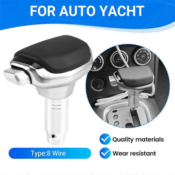 1PC Svart Skin Bil Växelspak Handboll Border Växel Modifiering Tillbehör för Auto Yacht 8 Tråd